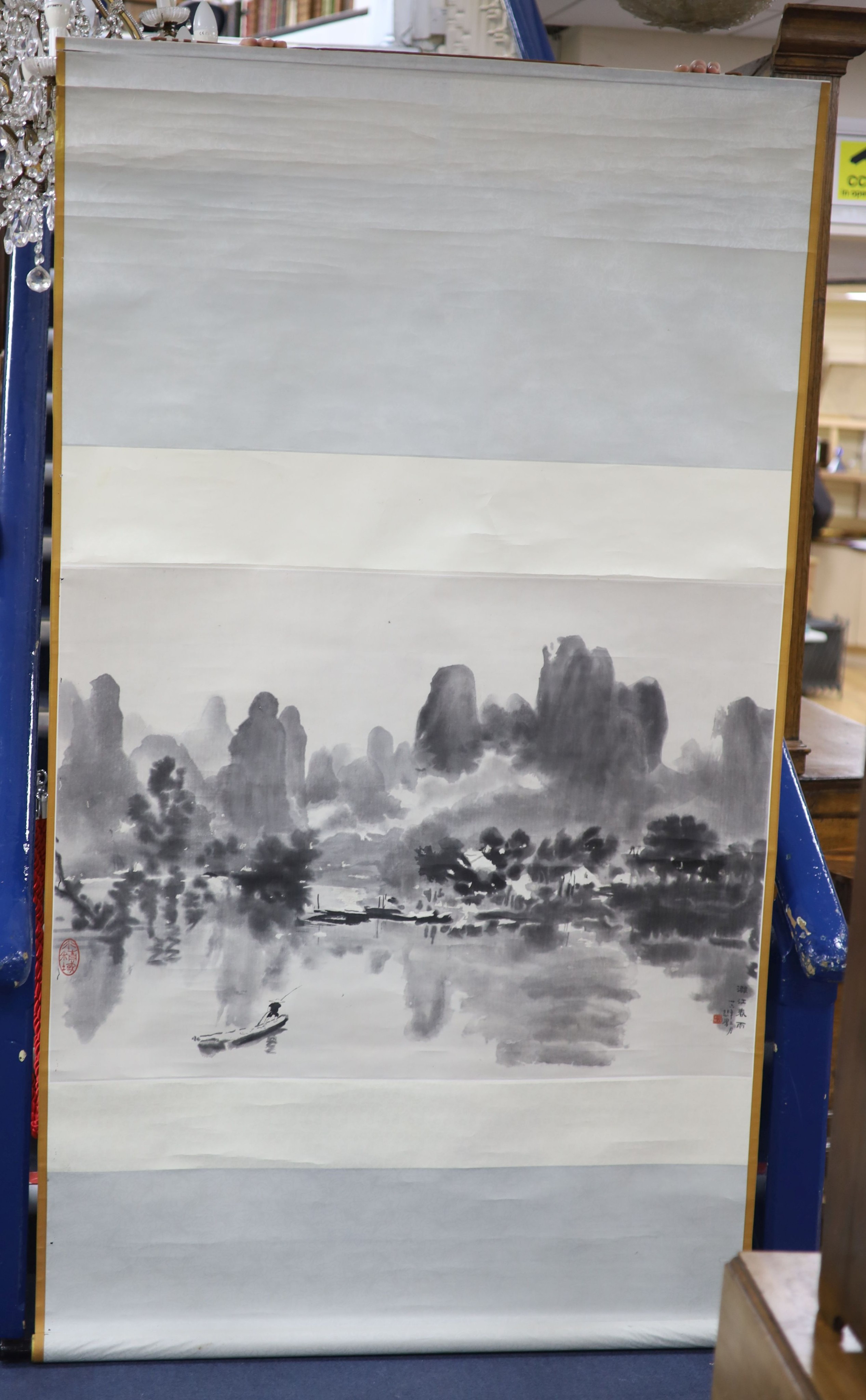 A Chinese printed scroll hanging